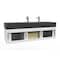 Castello Usa Nile 60" Wall Mounted White Vanity With Black Top And Brushed Nickel Handles CB-MC-60W-BN-2053-BL - alternate 6
